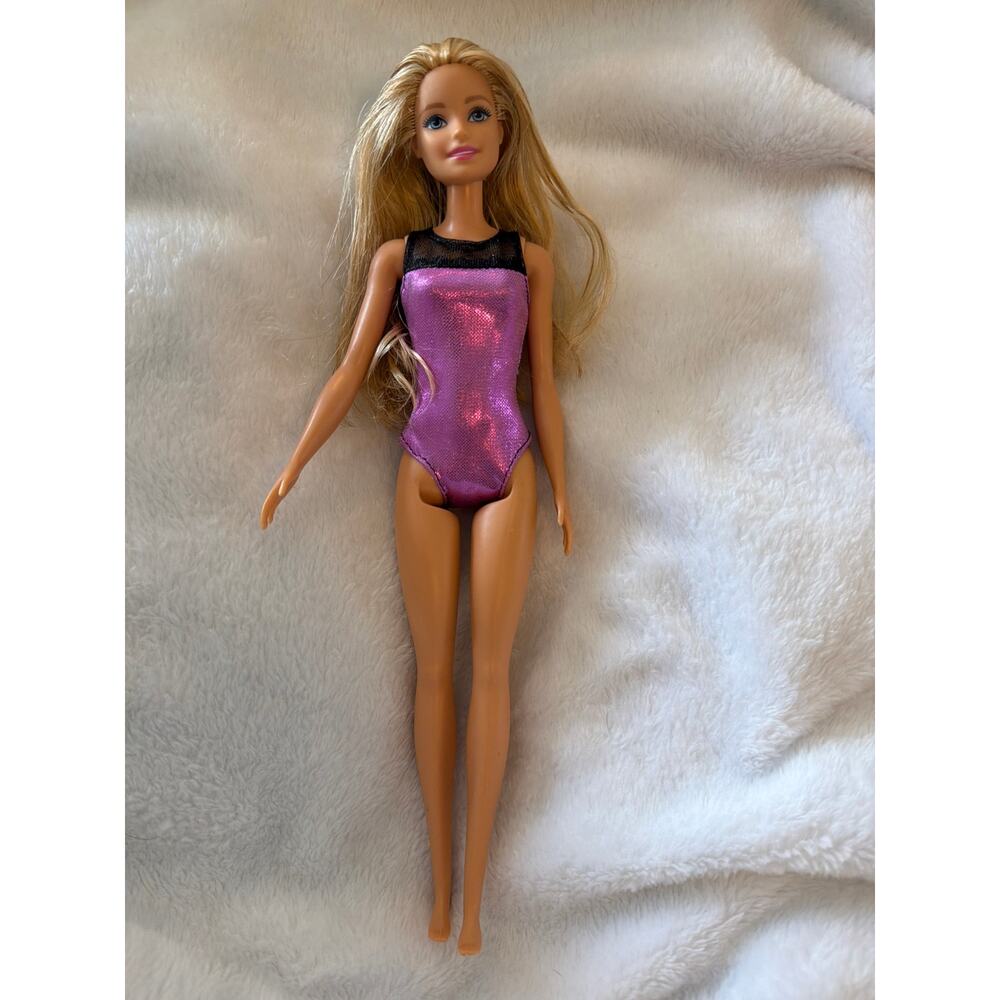 Barbie Rhythmic Gymnast Doll Blonde Hair Pink Leotard Mattel 2015 Athlete